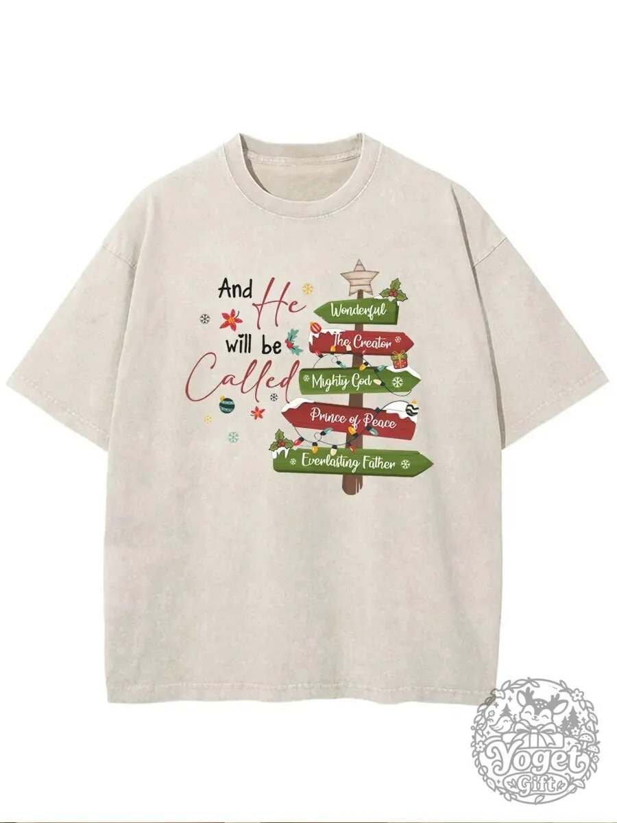 Jesus Christmas Tree Names Oversized T-Shirt - And He Will Be Called 5 Jesus Christmas Tree Names Oversized T-Shirt - And He Will Be Called