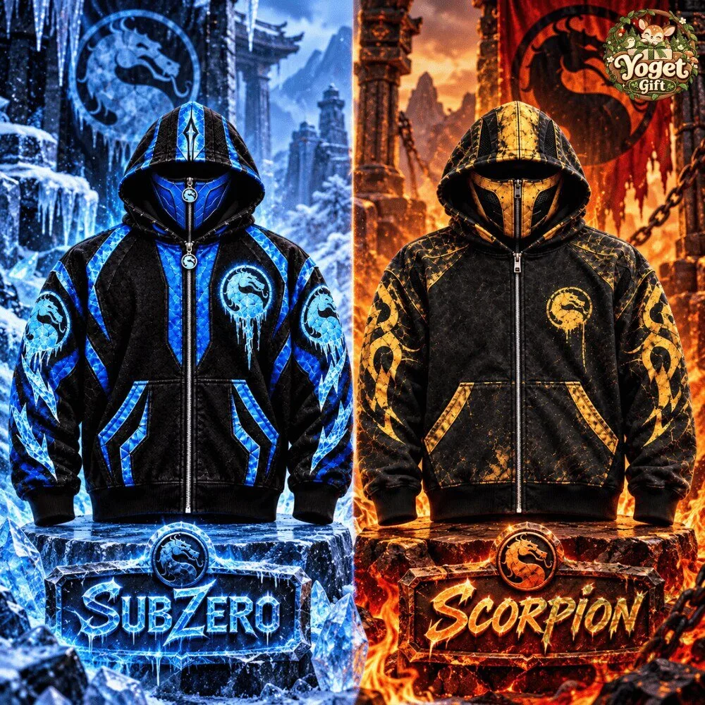 H&M x MORTAL KOMBAT Sub Zero & Scorpion FATALITY Zip Up Hoodie 2026