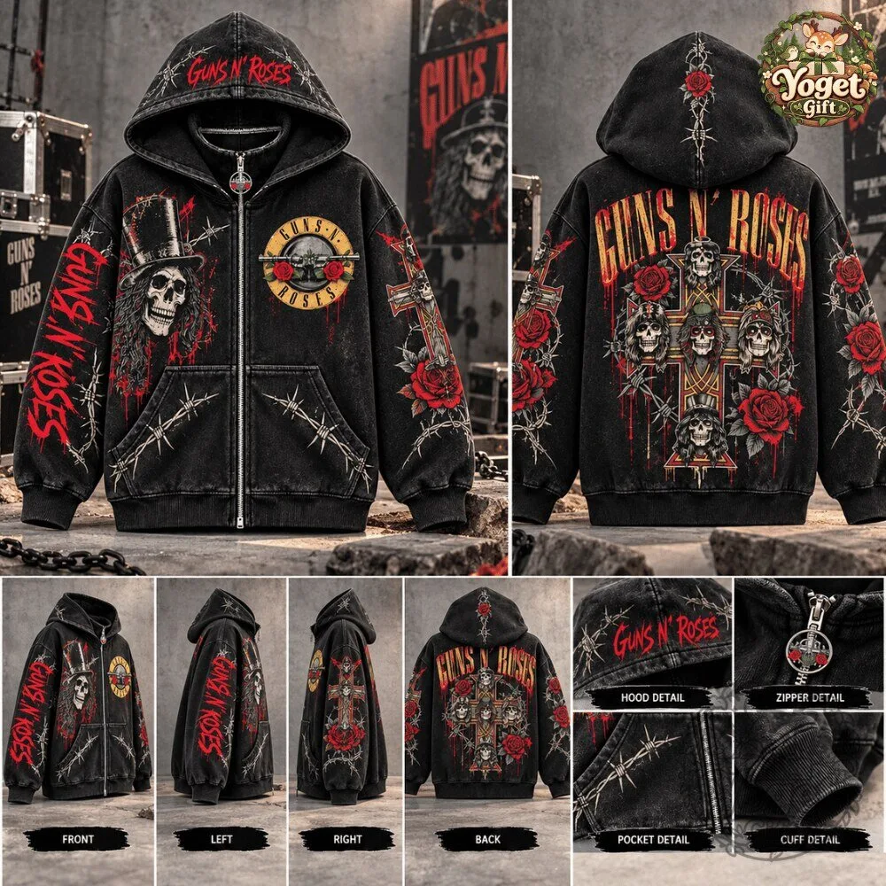 Guns N' Roses Zip Up Masked Hoodie 2026 Special 7 Guns N' Roses Zip Up Masked Hoodie 2026 Special