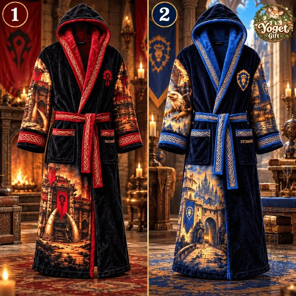 World of Warcraft Horde & Alliance Fleece Hooded Bathrobe Special 9 World of Warcraft Horde & Alliance Fleece Hooded Bathrobe Special